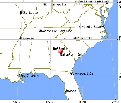 Eatonton, Georgia map
