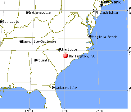 Darlington, South Carolina map