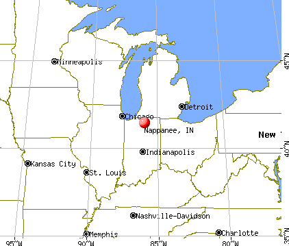 Nappanee, Indiana map
