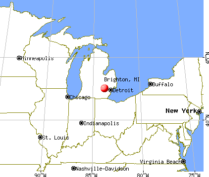 Brighton, Michigan map