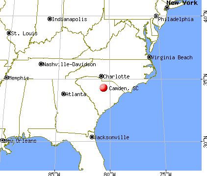 Camden, South Carolina map
