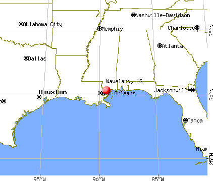 Waveland, Mississippi map