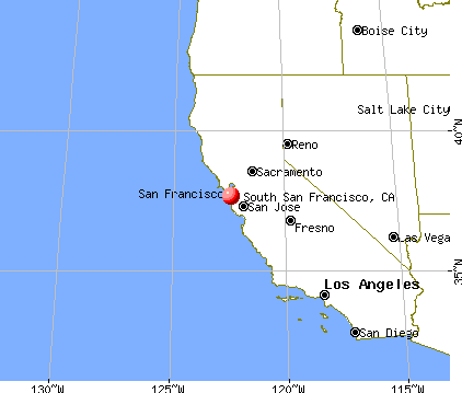 South San Francisco, California map