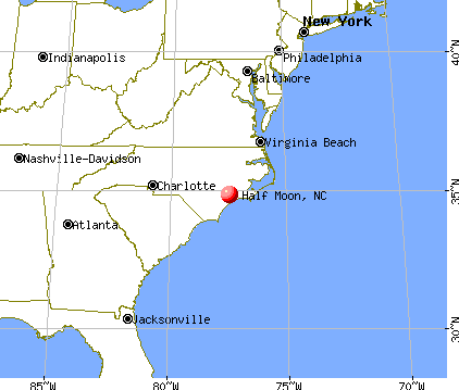 Half Moon, North Carolina map