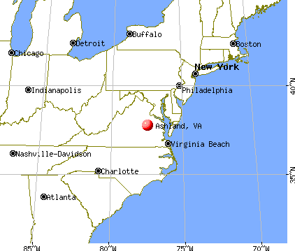 Ashland, Virginia map