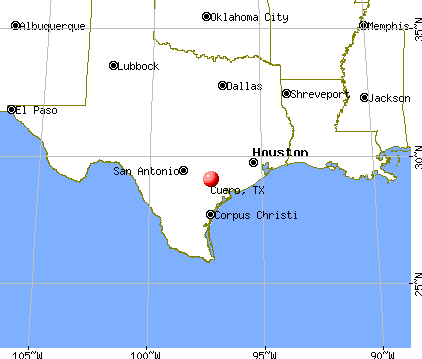 Cuero, Texas map