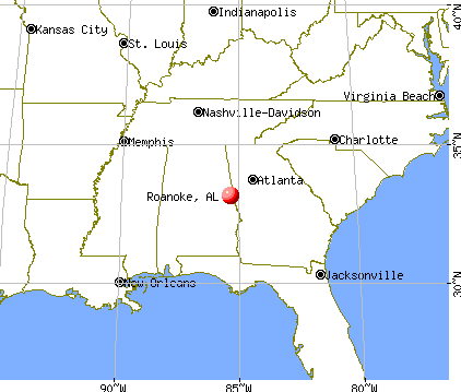 Roanoke, Alabama map