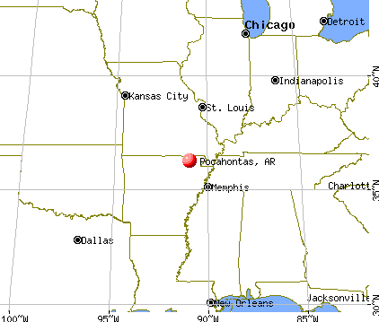 Pocahontas, Arkansas map