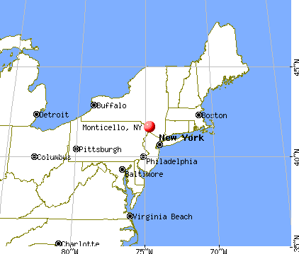 Monticello, New York map