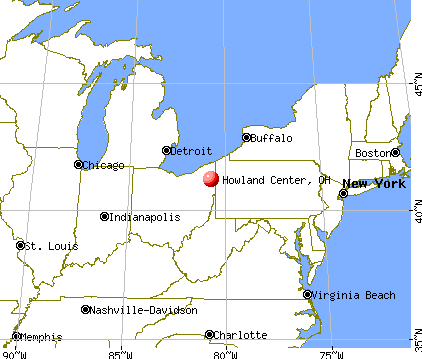 Howland Center, Ohio map