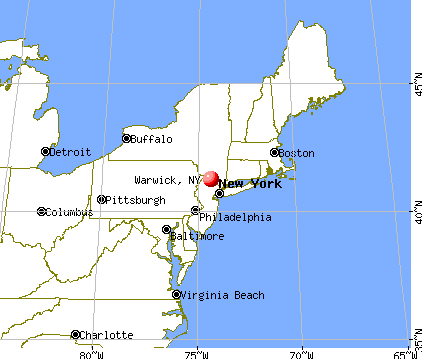 Warwick, New York map