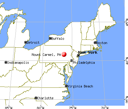 Mount Carmel, Pennsylvania map