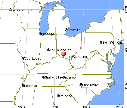 Hillsboro, Ohio map