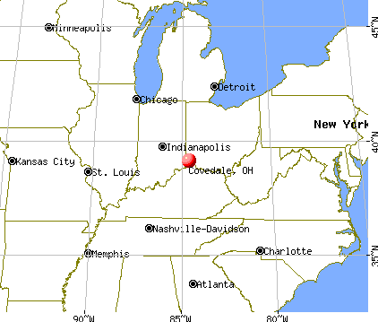Covedale, Ohio map