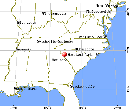 Homeland Park, South Carolina map