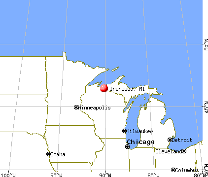 Ironwood, Michigan map