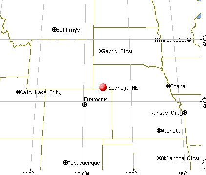 Sidney, Nebraska map