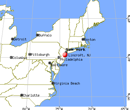 Lincroft, New Jersey map