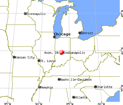 Avon, Indiana map