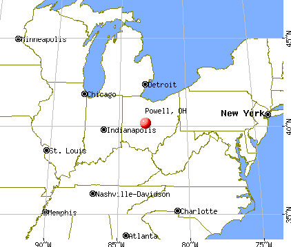 Powell, Ohio map