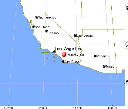 Hemet, California map