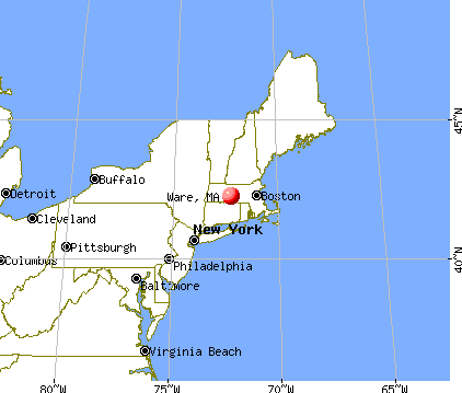 Ware, Massachusetts map