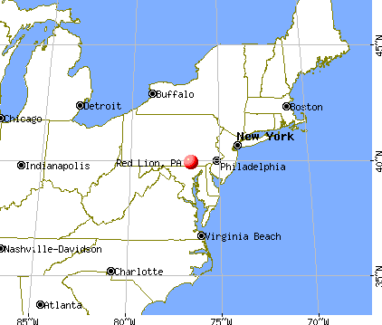 Red Lion, Pennsylvania map