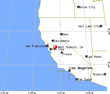 West Modesto, California map