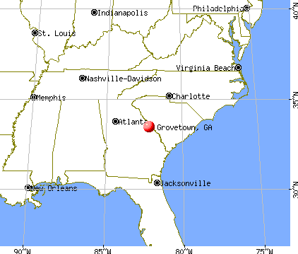 Grovetown, Georgia map