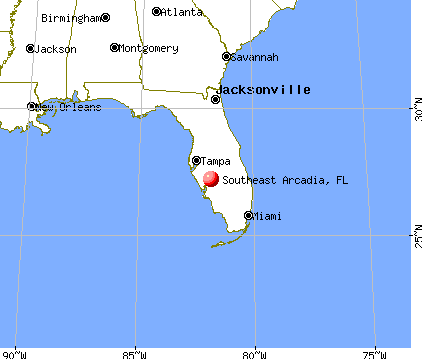 Southeast Arcadia, Florida map