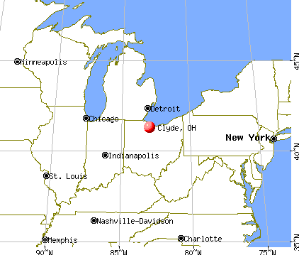 Clyde, Ohio map