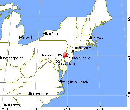 Trooper, Pennsylvania map