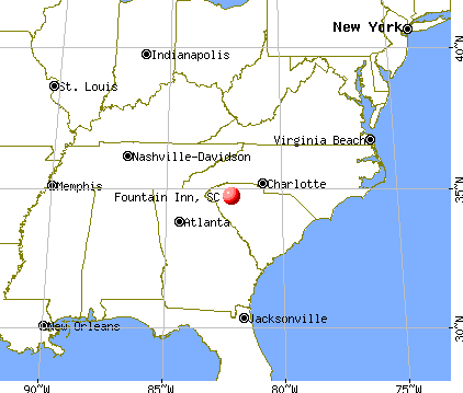Fountain Inn, South Carolina map