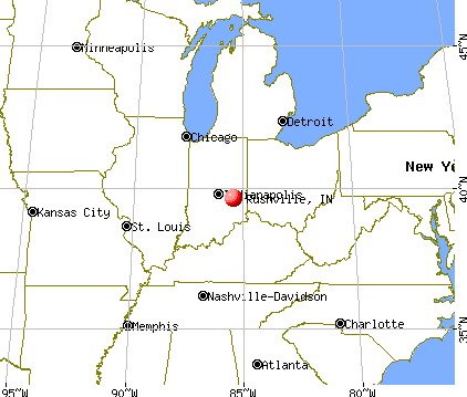 Rushville, Indiana map