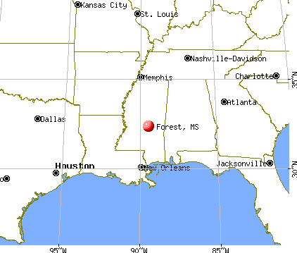 Forest, Mississippi map
