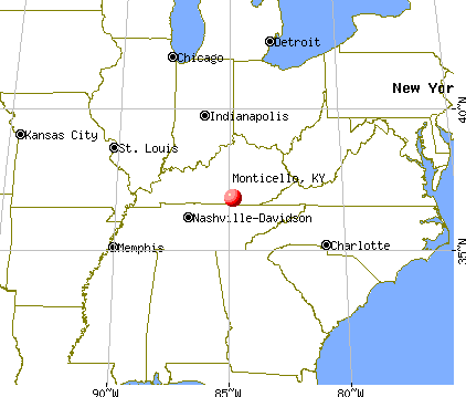 Monticello, Kentucky map