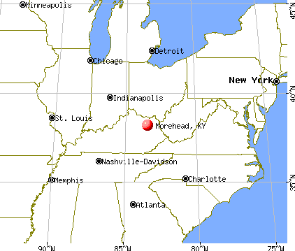 Morehead, Kentucky map