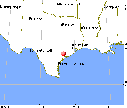 Edna, Texas map