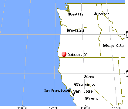 Redwood, Oregon map