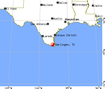 Harlingen, Texas map