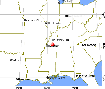 Bolivar, Tennessee map
