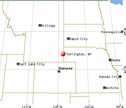 Torrington, Wyoming map