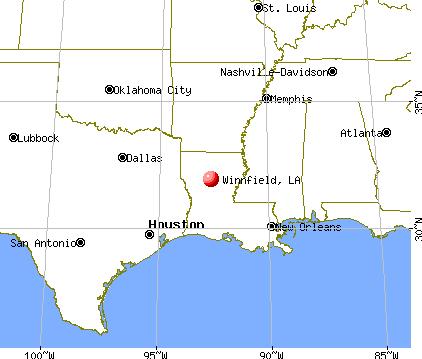 Winnfield, Louisiana map
