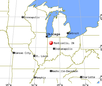 Monticello, Indiana map
