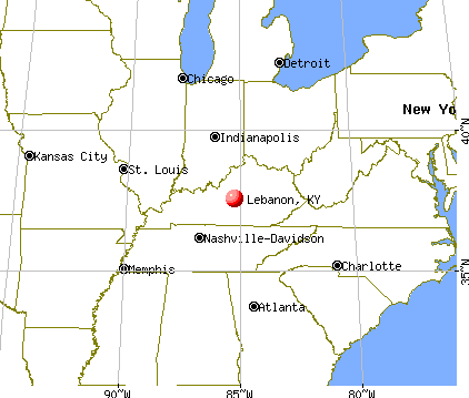 Lebanon, Kentucky map