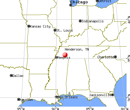 Henderson, Tennessee map