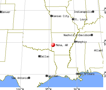 Mena, Arkansas map