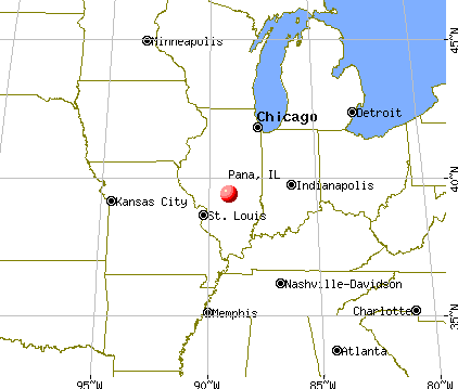 Pana, Illinois map