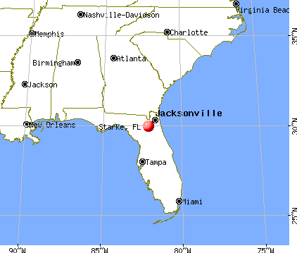 Starke, Florida map