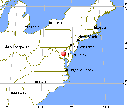 Shady Side, Maryland map